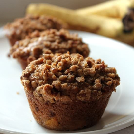 Whole Grain Peach-Banana Muffins