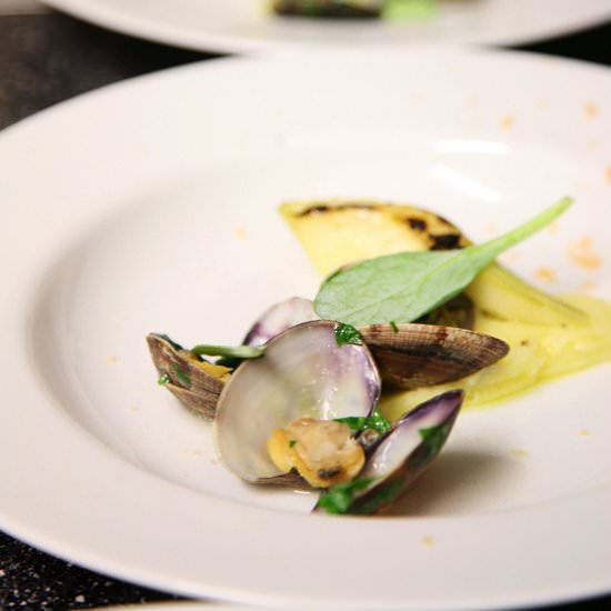 Clams and Smoked Potato Puree