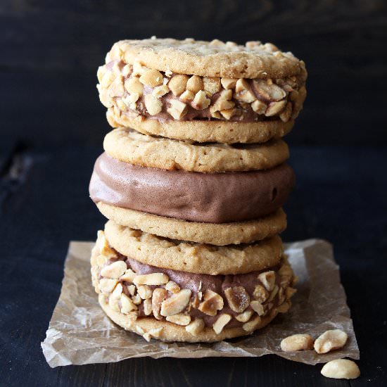 Peanut Butter Cup Ice Cream Sandwich