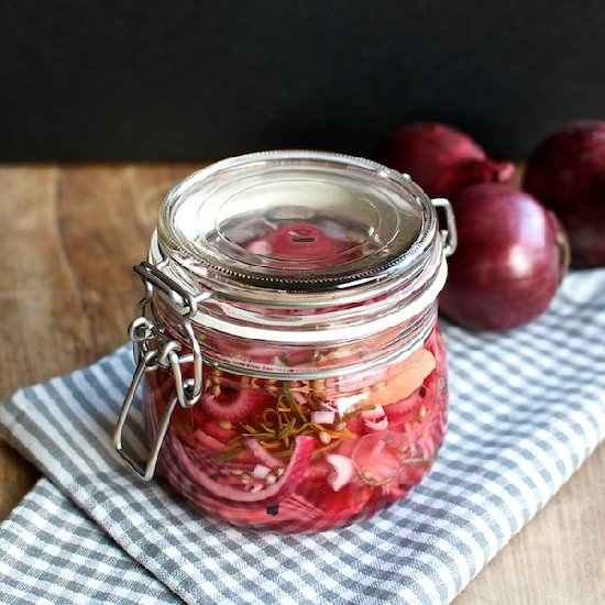 Pickled Red Onions with Rosemary