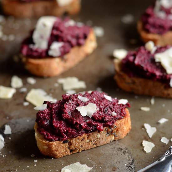 Beet Pesto Toasts