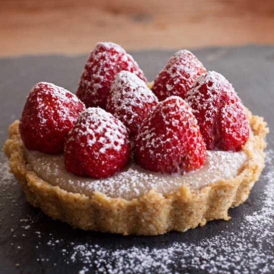 Spiced White Choc & Strawberry Tart