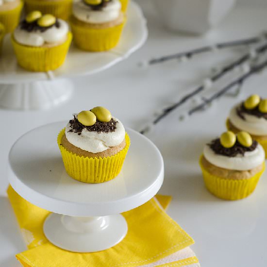 Easter nest cupcakes