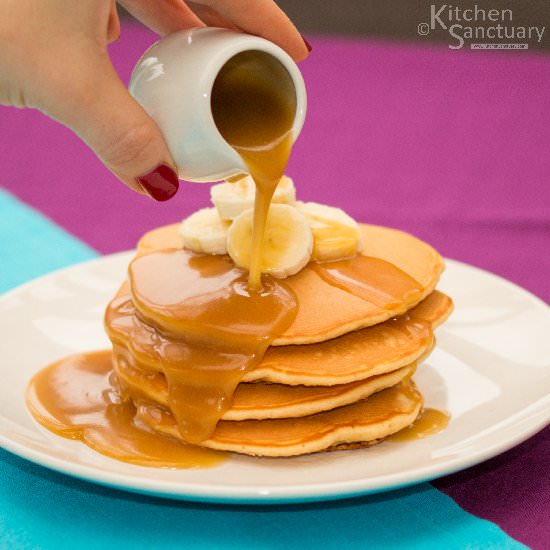 Banana Pancakes with Salted Caramel