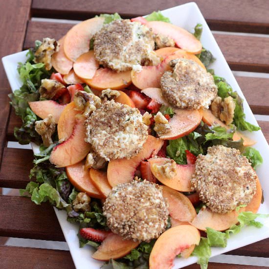 Goat Cheese Salad with Peaches