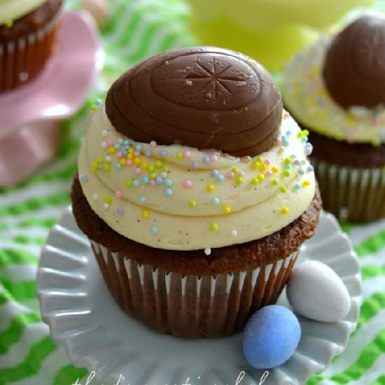 Vanilla Bean Cadbury Creme Cupcakes