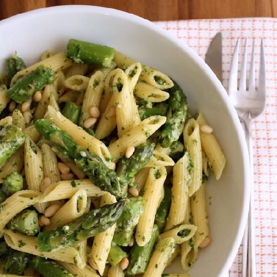 Penne – Lemon Pesto and Asparagus