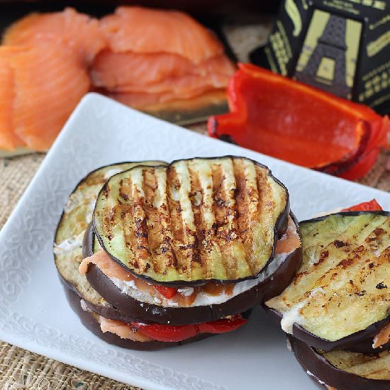 Salmon Eggplant Grilled Cheese