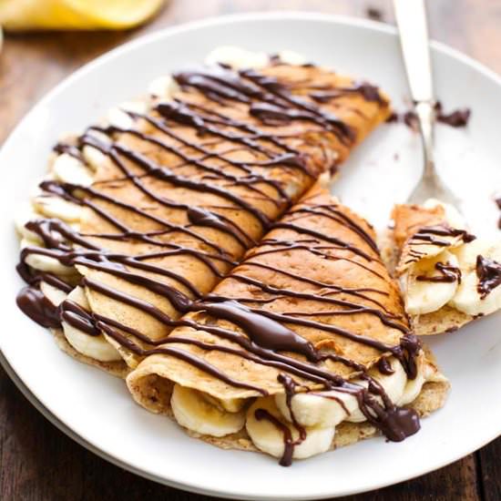Almond Oat Banana Crepes