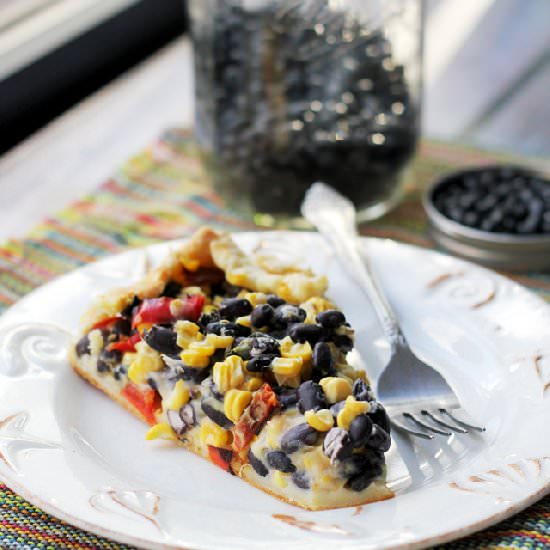 Eoasted corn and pepper galette
