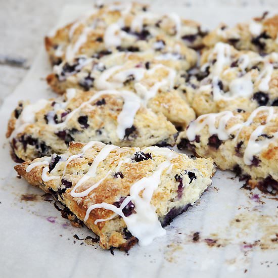 Lemon Glazed Wild Blueberry Scones