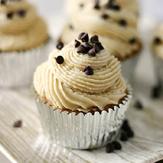 Chocolate Chip Cookie Dough Cupcake