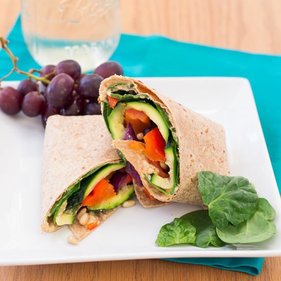 Hummus and Grilled Vegetable Wrap