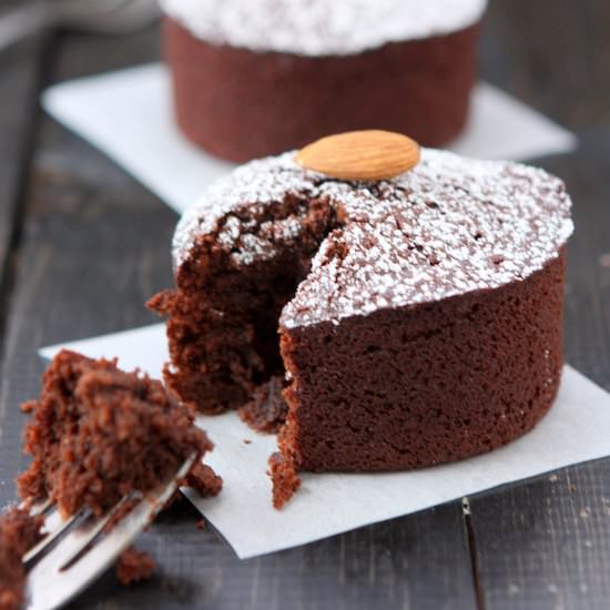 Chocolate Almond Flour Cakes for 2