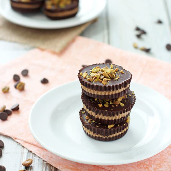 Dark chocolate almond butter cups