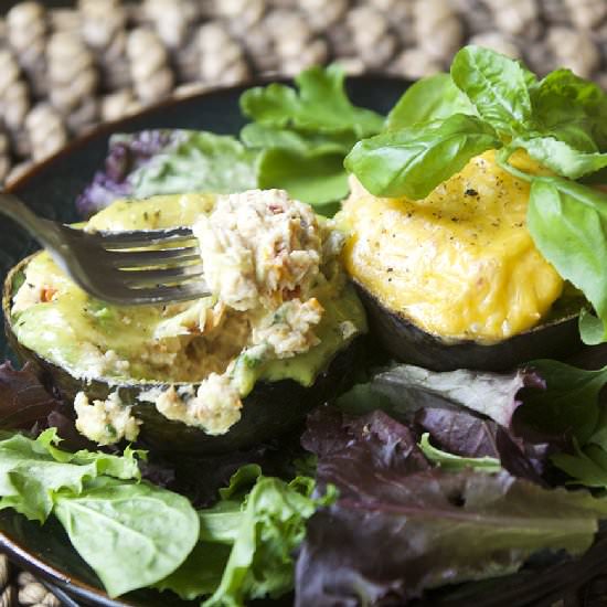 Breadless Tuna Melt in an Avocado