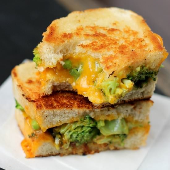 Broccoli and Cheddar Grilled Cheese