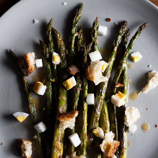 Asparagus, Chopped Egg, and Bread