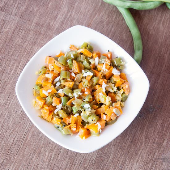 Carrots and Green Beans Poriyal