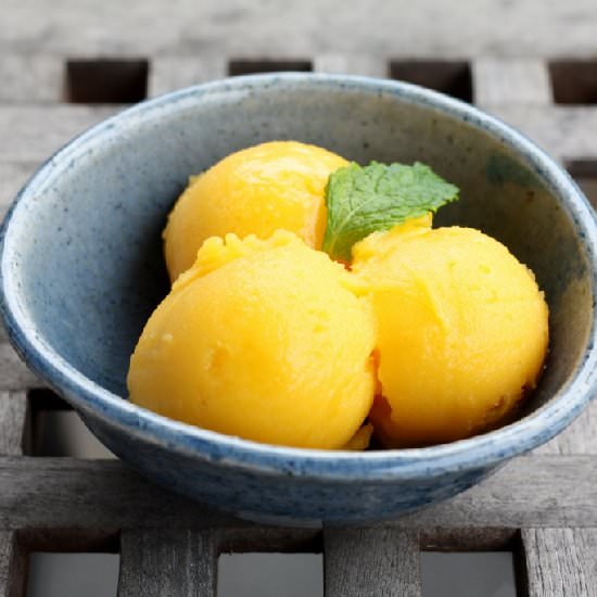 Meyer Lemon and Mango Sorbet