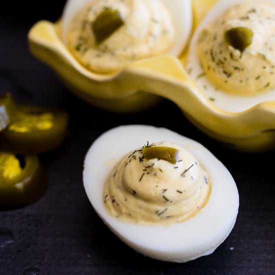 Jalapeño Dill Deviled Eggs