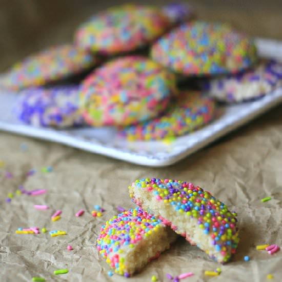 Sprinkle Crusted Sugar Cookies