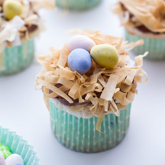 Angel Food Cupcakes with Chocolate