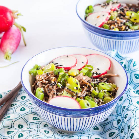 Vegan Spring Soba Noodle Bowls