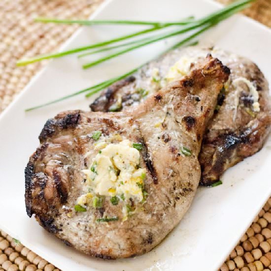 Pork Chops with Lemon Chive Butter