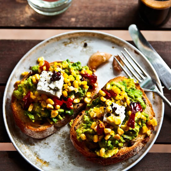 Smashed Avocado Toast With Feta