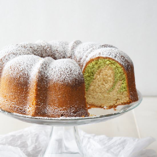 Pistachio Vanilla Butter Bundt Cake