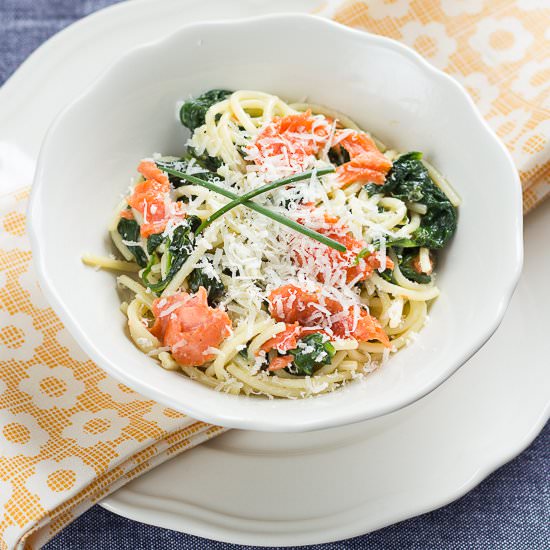 Quick Creamy Salmon and Spinach