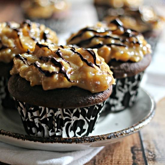 German Chocolate Cupcakes