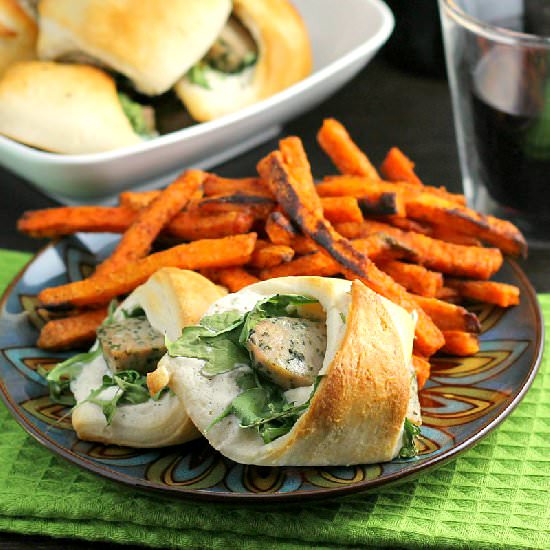 Easy Sausage Rolls with Arugula