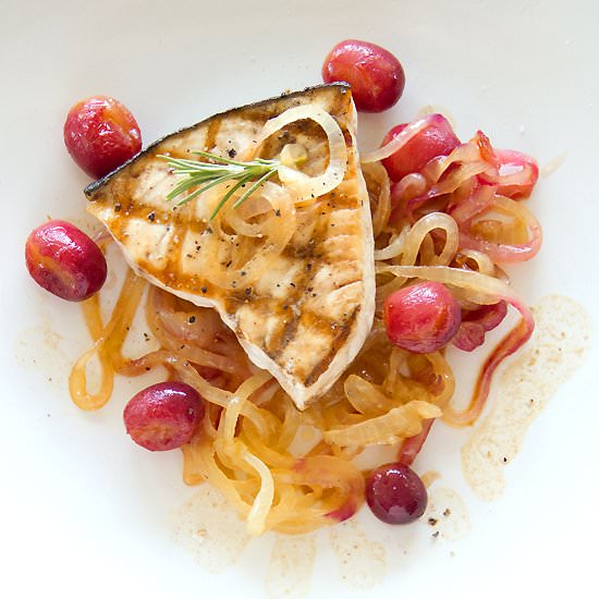 Grilled Swordfish with Grapes