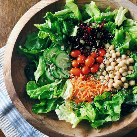 Rainbow Salad with Miso Dressing
