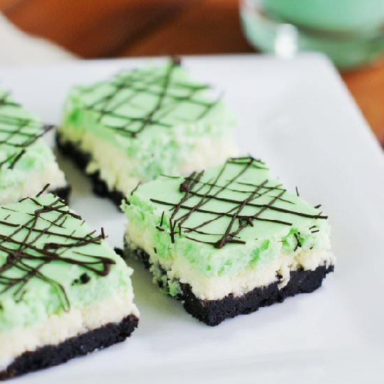 Grasshopper Cheesecake Squares