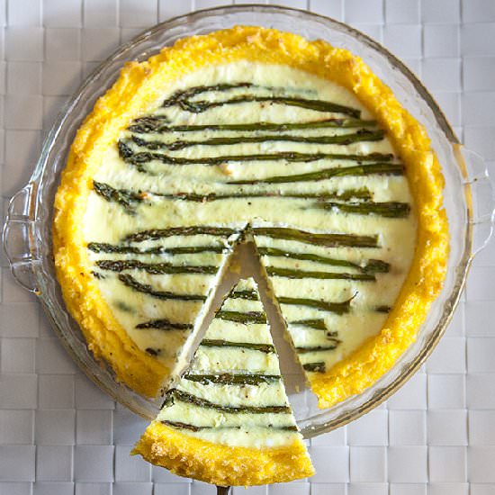 Polenta-Crusted Asparagus Quiche