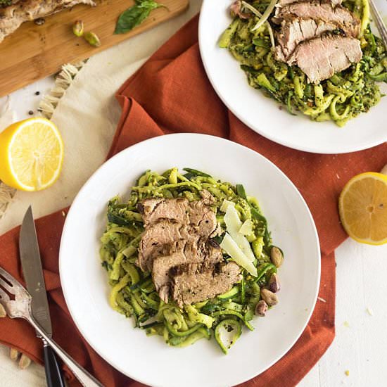 Pistachio Pesto Zucchini Noodles