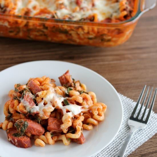 Kielbasa Pasta Bake