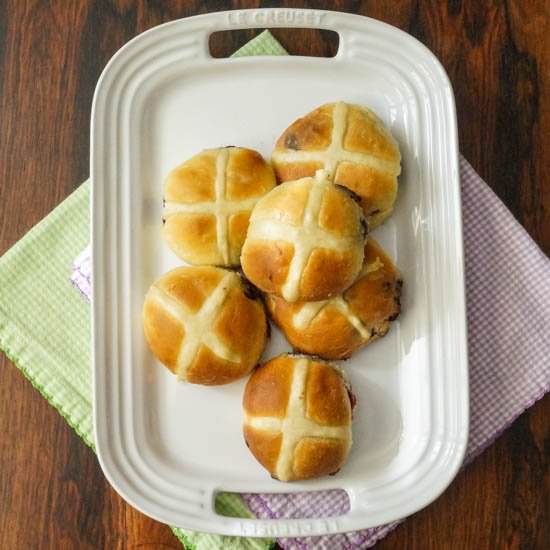 Strawberry Chocolate Hot Cross Buns