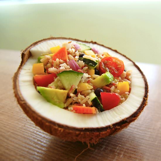 Rainbow Coconut Rice Salad