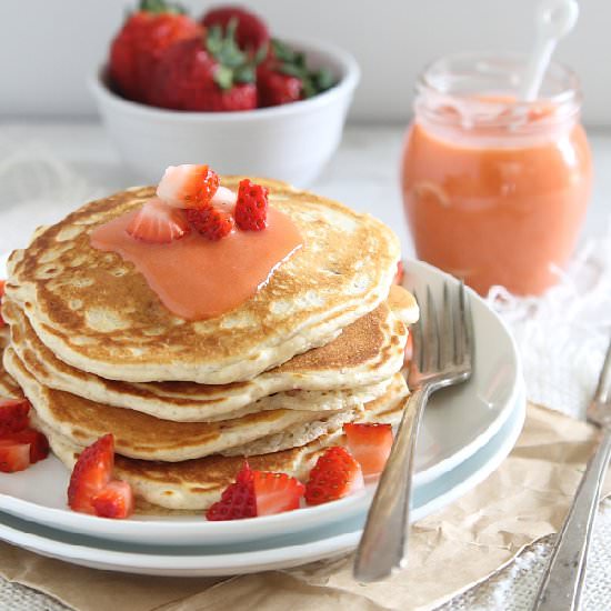 Strawberry Lemon Curd Pancakes