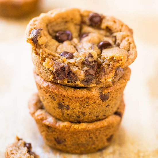 Peanut Butter Choc Chip Cookie Cups