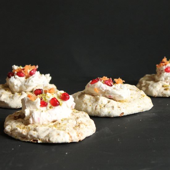 Carrot and Pistachio Meringue Nests