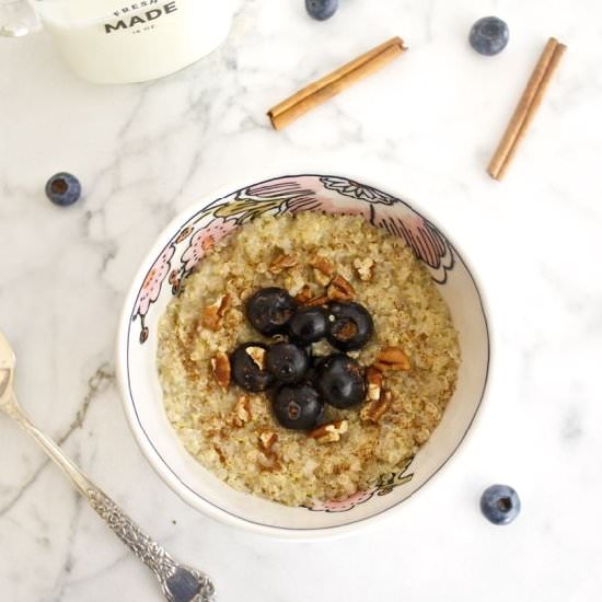 Blueberry Pecan Breakfast Quinoa