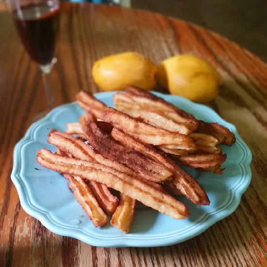 Homemade Churros with Chocolate Dip