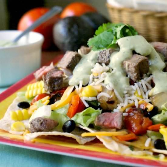 Grilled Steak and Rice Taco Salad