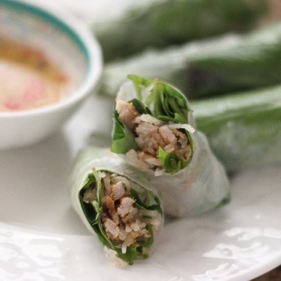 Shredded Pork Skin Spring Rolls