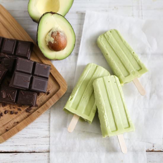 Chocolate Dipped Avocado Popsicles
